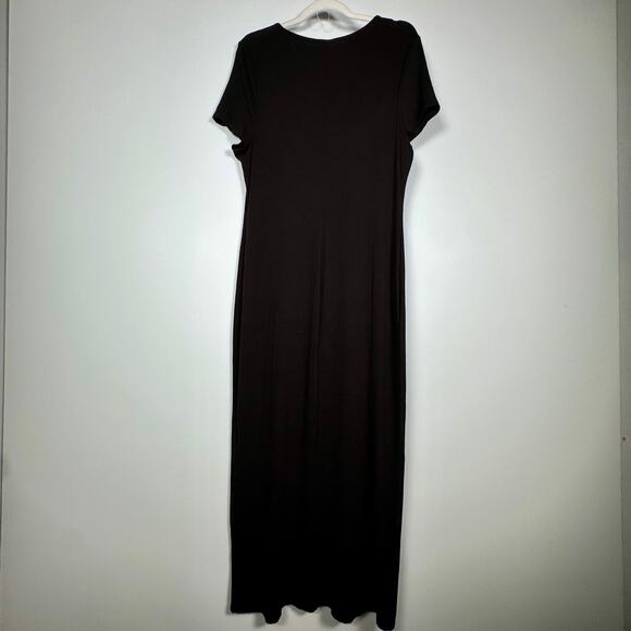 Bebe Bodycon Maxi Dress Size XL Chic Bold Glam Goth - Picture 3 of 6